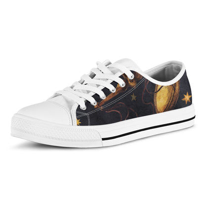 Watercolor Libra Zodiac Sign Print White Low Top Shoes