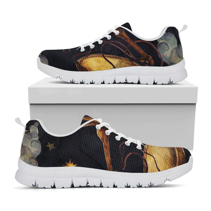 Watercolor Libra Zodiac Sign Print White Sneakers