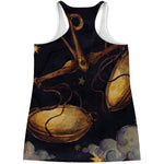 Watercolor Libra Zodiac Sign Print Women's Racerback Tank Top