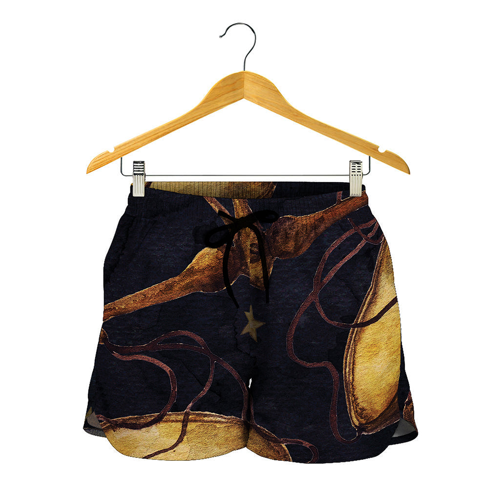 Watercolor Libra Zodiac Sign Print Women's Shorts