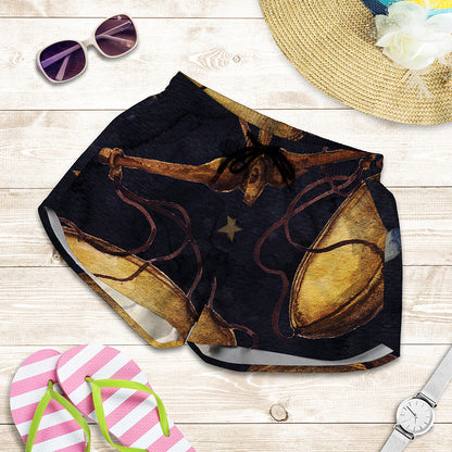 Watercolor Libra Zodiac Sign Print Women's Shorts