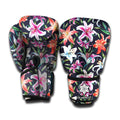 Watercolor Lily Flowers Pattern Print Boxing Gloves