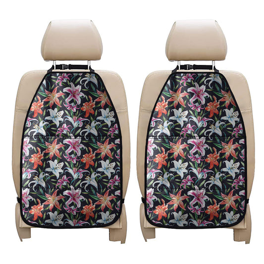 Watercolor Lily Flowers Pattern Print Car Seat Organizers