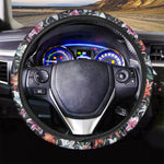 Watercolor Lily Flowers Pattern Print Car Steering Wheel Cover