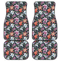Watercolor Lily Flowers Pattern Print Front and Back Car Floor Mats