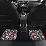 Watercolor Lily Flowers Pattern Print Front and Back Car Floor Mats