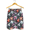 Watercolor Lily Flowers Pattern Print Men's Shorts