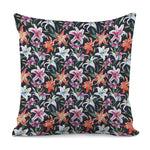 Watercolor Lily Flowers Pattern Print Pillow Cover