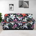 Watercolor Lily Flowers Pattern Print Sofa Cover