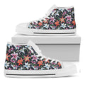 Watercolor Lily Flowers Pattern Print White High Top Sneakers