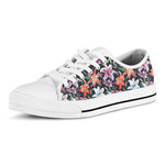 Watercolor Lily Flowers Pattern Print White Low Top Shoes