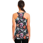 Watercolor Lily Flowers Pattern Print Women's Racerback Tank Top