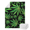 Watercolor Marijuana Leaf Pattern Print Blanket