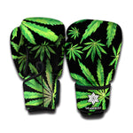 Watercolor Marijuana Leaf Pattern Print Boxing Gloves