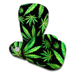 Watercolor Marijuana Leaf Pattern Print Boxing Gloves