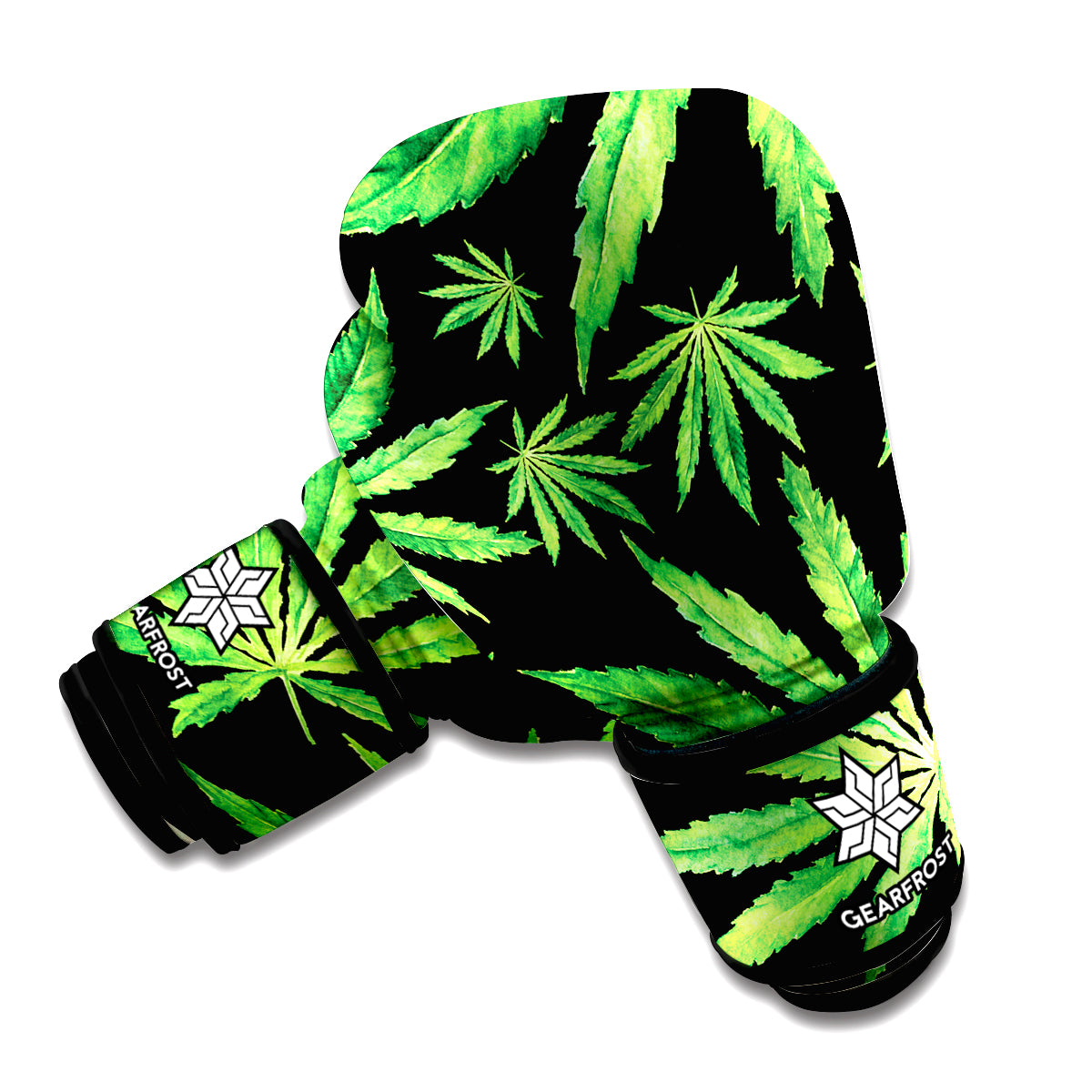 Watercolor Marijuana Leaf Pattern Print Boxing Gloves