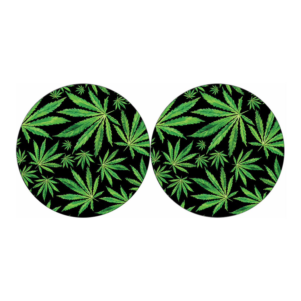 Watercolor Marijuana Leaf Pattern Print Car Coasters