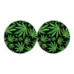 Watercolor Marijuana Leaf Pattern Print Car Coasters