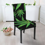 Watercolor Marijuana Leaf Pattern Print Dining Chair Slipcover