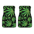 Watercolor Marijuana Leaf Pattern Print Front Car Floor Mats