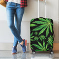 Watercolor Marijuana Leaf Pattern Print Luggage Cover