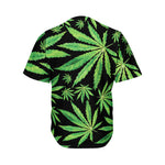 Watercolor Marijuana Leaf Pattern Print Men's Baseball Jersey