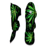 Watercolor Marijuana Leaf Pattern Print Muay Thai Shin Guard