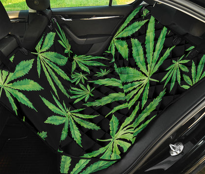Watercolor Marijuana Leaf Pattern Print Pet Car Back Seat Cover