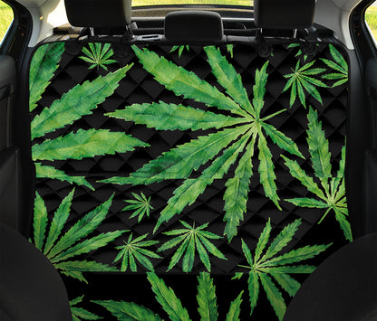 Watercolor Marijuana Leaf Pattern Print Pet Car Back Seat Cover