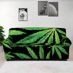 Watercolor Marijuana Leaf Pattern Print Sofa Cover