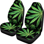 Watercolor Marijuana Leaf Pattern Print Universal Fit Car Seat Covers