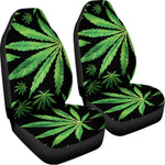 Watercolor Marijuana Leaf Pattern Print Universal Fit Car Seat Covers