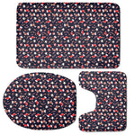 Watercolor Merry Christmas Pattern Print 3 Piece Bath Mat Set