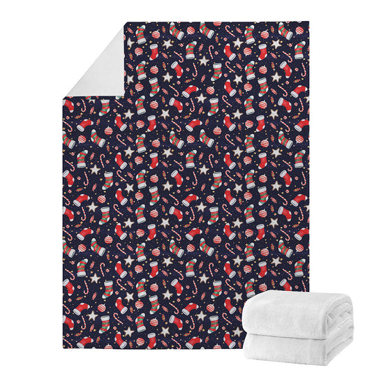 Watercolor Merry Christmas Pattern Print Blanket