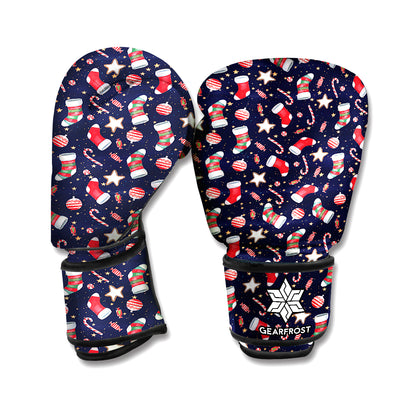 Watercolor Merry Christmas Pattern Print Boxing Gloves