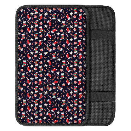 Watercolor Merry Christmas Pattern Print Car Center Console Cover