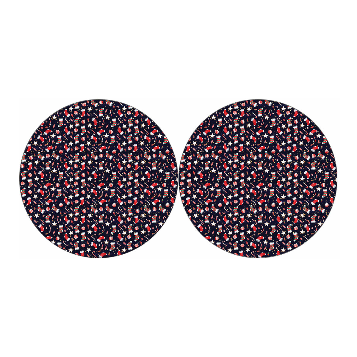 Watercolor Merry Christmas Pattern Print Car Coasters