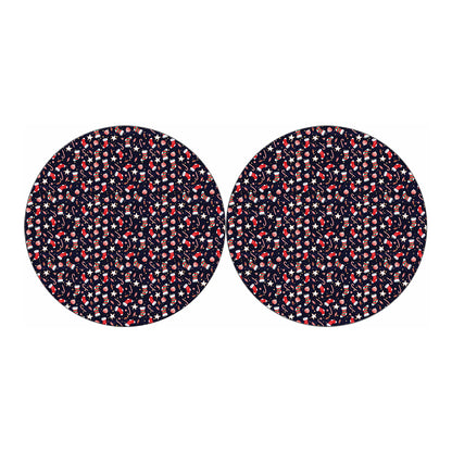 Watercolor Merry Christmas Pattern Print Car Coasters