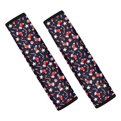 Watercolor Merry Christmas Pattern Print Car Seat Belt Covers