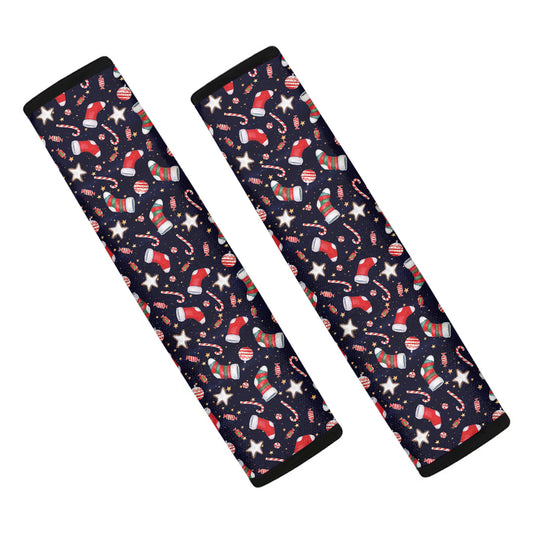 Watercolor Merry Christmas Pattern Print Car Seat Belt Covers