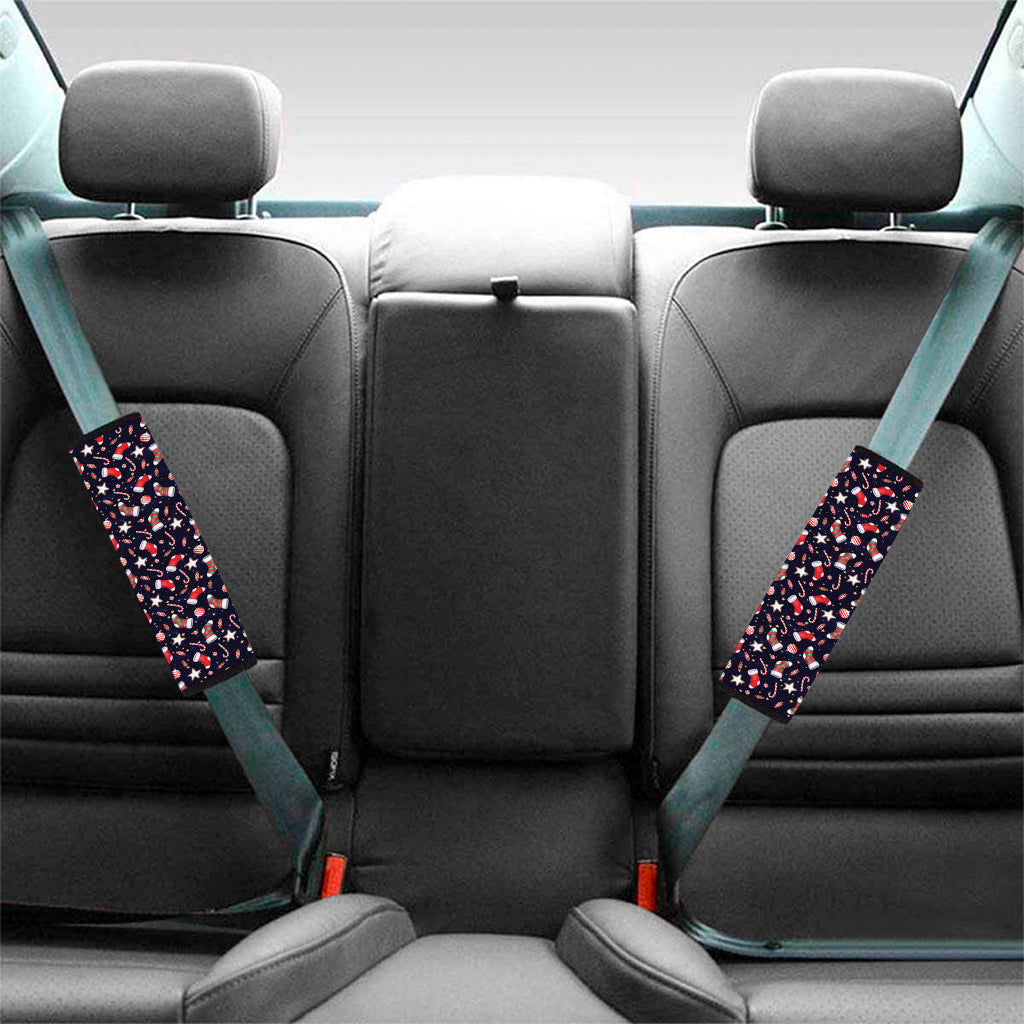 Watercolor Merry Christmas Pattern Print Car Seat Belt Covers