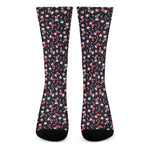 Watercolor Merry Christmas Pattern Print Crew Socks