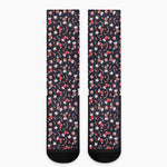 Watercolor Merry Christmas Pattern Print Crew Socks
