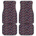 Watercolor Merry Christmas Pattern Print Front and Back Car Floor Mats