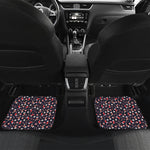 Watercolor Merry Christmas Pattern Print Front and Back Car Floor Mats