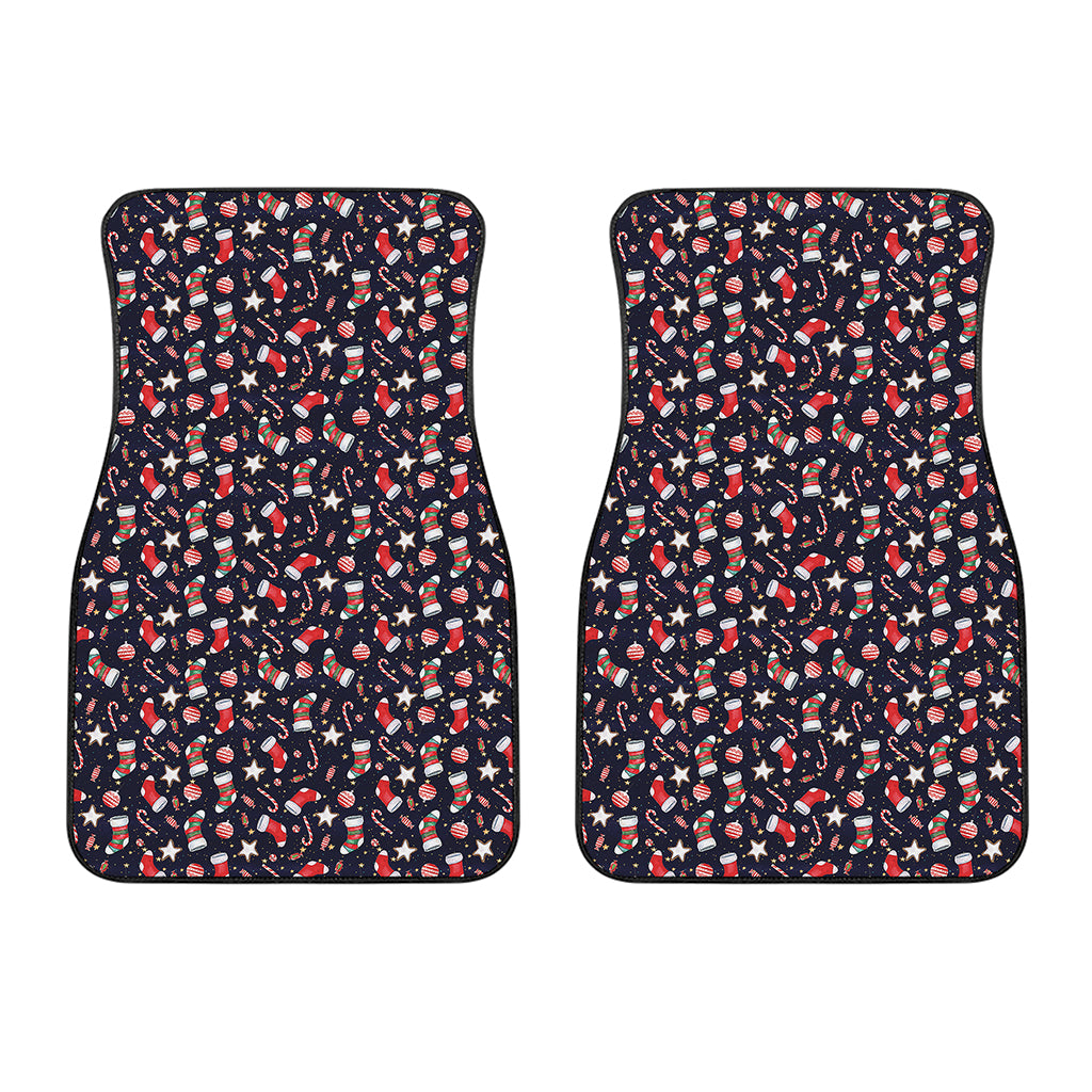 Watercolor Merry Christmas Pattern Print Front Car Floor Mats