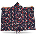 Watercolor Merry Christmas Pattern Print Hooded Blanket