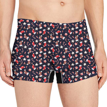 Watercolor Merry Christmas Pattern Print Men's Boxer Briefs