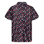 Watercolor Merry Christmas Pattern Print Men's Short Sleeve Shirt