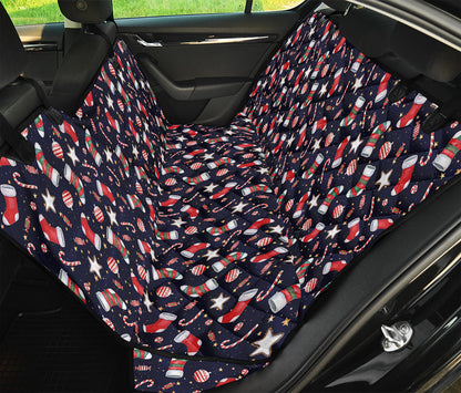Watercolor Merry Christmas Pattern Print Pet Car Back Seat Cover